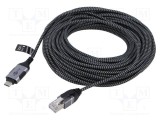 Cablu Goobay USB 3.1 RJ45 - USB C, 15m U/FTP, Slim, Nichelat
