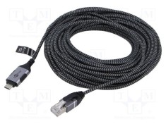 Cablu Goobay USB 3.1 RJ45 - USB C, 15m U/FTP, Slim, Nichelat