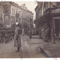 129 - BUCURESTI, Mackensen, Victoriei Ave - old postcard, real PHOTO - used 1918