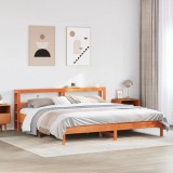 VidaXL Cadru de pat fără saltea, maro ceruit 200x200 cm lemn masiv pin