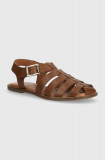 Cumpara ieftin Barbour sandale de piele Macy femei, culoarea maro, LFO0683TA52