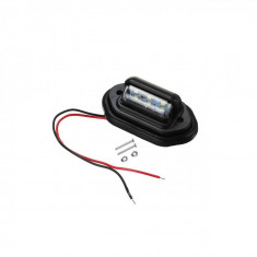 Set 2 lampi numar carcasa neagra lumina:alba / 12V-24V (Set 2 buc) Cod:2102501A/BK Automotive TrustedCars