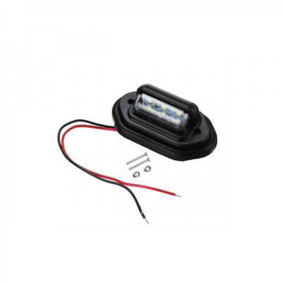 Set 2 lampi numar carcasa neagra lumina:alba / 12V-24V (Set 2 buc) Cod:2102501A/BK Automotive TrustedCars foto