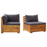 Set mobilier gradina cu perne, 2 piese, lemn masiv de acacia GartenMobel Dekor, vidaXL