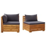 vidaXL Set mobilier grădină cu perne, 2 piese, lemn masiv de acacia 316086