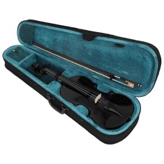 Vioară clasică din lemn pentru copii 1/8, DEPOX&reg;, 43 cm, finisaj lucios negru