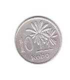 Moneda Nigeria 10 kobo 1976, stare relativ buna, curata, Africa, Cupru-Nichel
