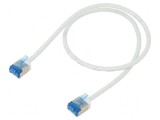 Patch cord U/FTP 6a 0,5m LSZH alb 32AWG, Goobay