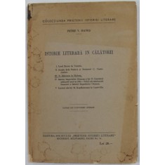 ISTORIE LITERARA IN CALATORII de PETRE V. HANES , ANII '30 , PREZINTA PETE SI URME DE UZURA , DEDICATIE *