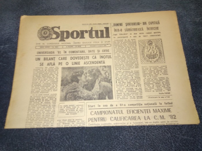 ZIARUL SPORTUL 8 AUGUST 1981
