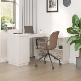 Birou vidaXL Alb 110x50x75 cm Lemn Masiv Pin, Birou Calculator, Masa PC, Spatiu Depozitare Compartimente
