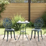 Set Bistro Grădină 3 Piese vidaXL Verde Aluminiu Turnat