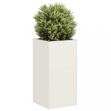 VidaXL Jardinieră alb 40x40x80 cm Oțel laminat la rece