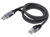 Cablu USB 3.0 RJ45 USB A 1m Negru/Gri