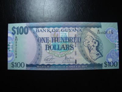 GUYANA 100 DOLARI 2022 UNC foto