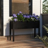 Cumpara ieftin Jardinieră de grădină, negru, 110x31x70 cm, lemn masiv de pin