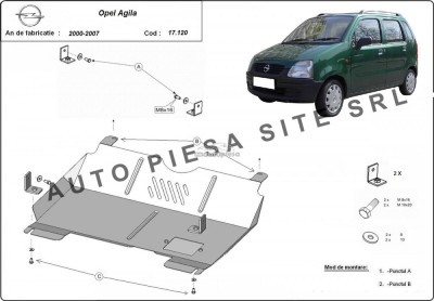 Scut metalic motor Opel Agila fabricat in perioada 2000 - 2007 APS-17,120 foto