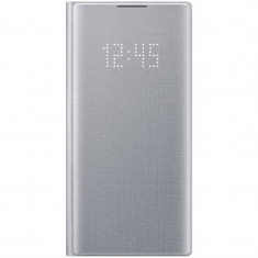 Husa Samsung Galaxy Note 10 N970 / Samsung Galaxy Note 10 5G N971, LED View Cover, Argintie EF-NN970PSEGWW
