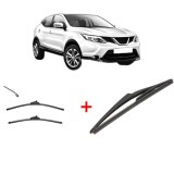 Cumpara ieftin Set 3 stergatoare NISSAN QASHQAI II (J11, J11_) 2013, pentru parbriz si luneta, Valeo Silencio