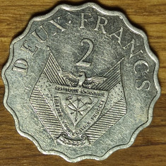 Rwanda - moneda de colectie comemorativa - 2 franci / francs 1970 - dantelata !