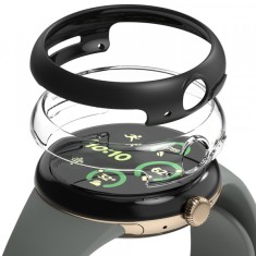 Husa Ringke Slim pentru Google Pixel Watch 3 45mm, Set 2 bucati, Neagra Mata