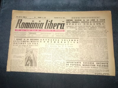ZIARUL ROMANIA LIBERA 22 IANUARIE 1949 foto