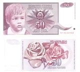 Bancnota Yugoslavia 50 Dinara 1990, P-104, UNC