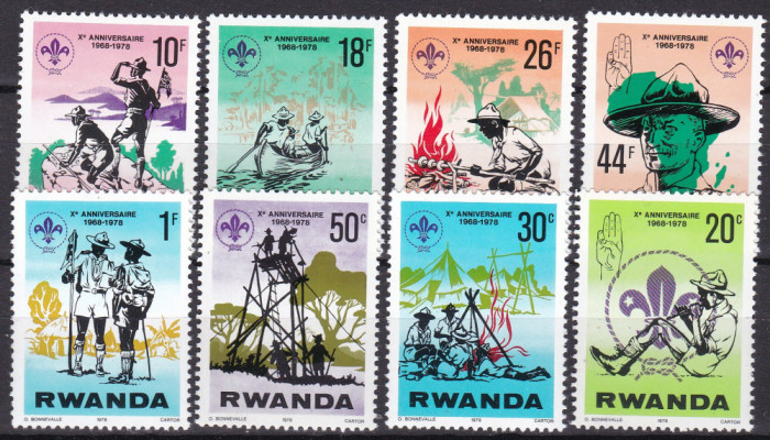Rwanda 1978 scouting MI 914-921 MNH