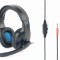 CASTI Gembird, cu fir, utilizare multimedia, microfon pe brat, conectare prin Jack 3.5 mm x 2, negru, &quot;GHS-04&quot;, (timbru verde 0.8 lei)