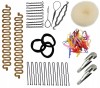 Set de accesorii pentru păr agrafe, burete, pieptene, clamă, coc 71 elemente