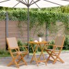 Gossi set mobilier bistro, 3 piese, textil taupe/lemn masiv