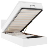 Cumpara ieftin Pat otoman cu saltea, alb, 100x200cm, piele ecologica