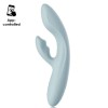 Vibrator Iepuras Svakom Chika, Vibrating&amp;Heating, App Control, Silicon, USB, Turcoaz, 18.7 cm