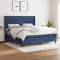 vidaXL Pat box spring cu saltea, albastru, 180x200 cm, material textil 3131695