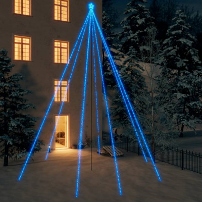 vidaXL Cascadă lumini brad Crăciun 1300 leduri albastru 8 m, int./ext. foto