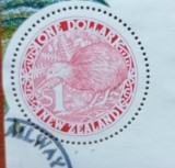 NEW-ZEELANDA-2008-''Pasarea KIVI-1$'' Culoare roz-ros=1V.-stampilat-MNH-Vezi-Scan