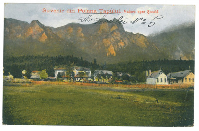 3327 - POIANA TAPULUI, Prahova, School - old postcard, CENSOR - used - 1916 foto