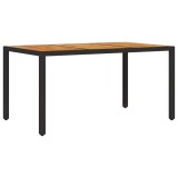 Masa gradina, blat din lemn acacia negru 150x90x75 cm poliratan