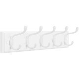 SONGMICS Cuier de perete cu 5 carlige duble si 10 puncte de agatare pentru haine,genti,palarii si prosoape,design compact pentru economisirea spati