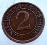 7.705 GERMANIA WEIMAR 2 RENTENPFENNIG 1924 A, Europa, Bronz