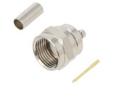 Mufă F Tată Drept 75&Omega; Lipire Crimpat PTFE Aurit