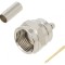 Mufă F Tată Drept 75&Omega; Lipire Crimpat PTFE Aurit