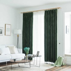 Draperie din catifea cu rejansa, Premium, 150x220 cm, densitate 700 g/mp, Verde