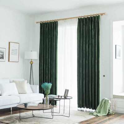 Draperie din catifea cu rejansa, Premium, 150x230 cm, densitate 700 g/mp, Verde foto