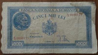 5000 lei 1944, 15 decembrie, Rom&amp;acirc;nia foto