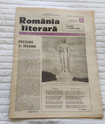 Ziarul ROM&amp;Acirc;NIA LITERARĂ (22 iunie 1989) Nr. 25 foto