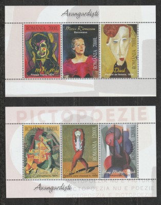 Romania 2004 - #1671 Arta Romaneasca de Avangarda M/S 2v MNH foto