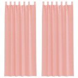 Cumpara ieftin Perdele Voile cu Bucle 2 buc Roz 140x260 cm