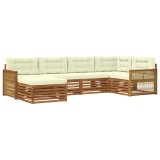 vidaXL Set de canapele de exterior cu pernă 6 pcs Natural și Crem 3383568