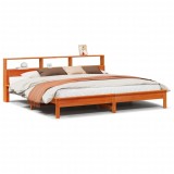Cumpara ieftin Cadru de pat fara saltea, maro ceruit 200x200 cm lemn masiv pin